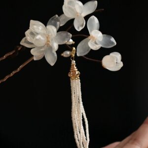 Magnolia pearl tassels hairpin 2#