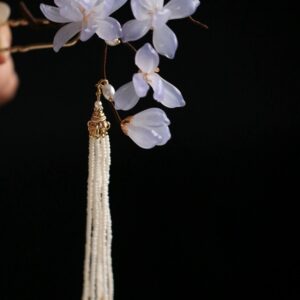 Magnolia pearl tassels hairpin 3#