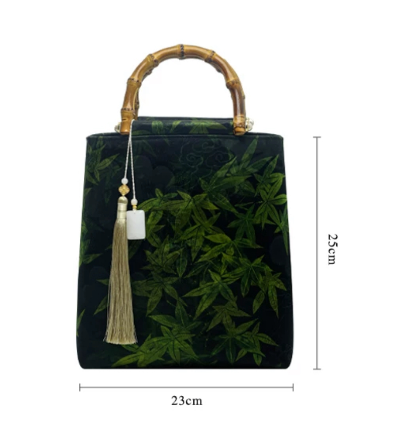Bamboo knot handbag with Gambiered Guangdong gauze - Image 5