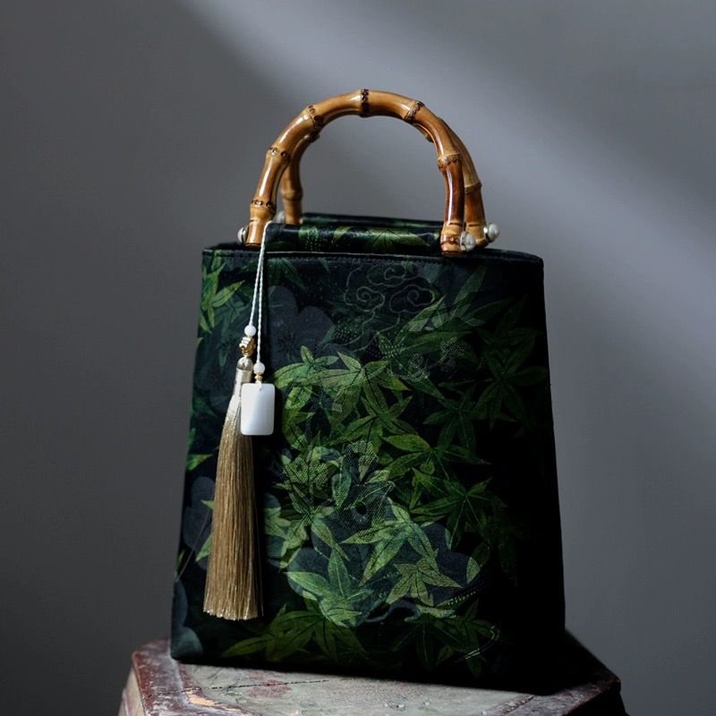 Bamboo knot handbag with Gambiered Guangdong gauze