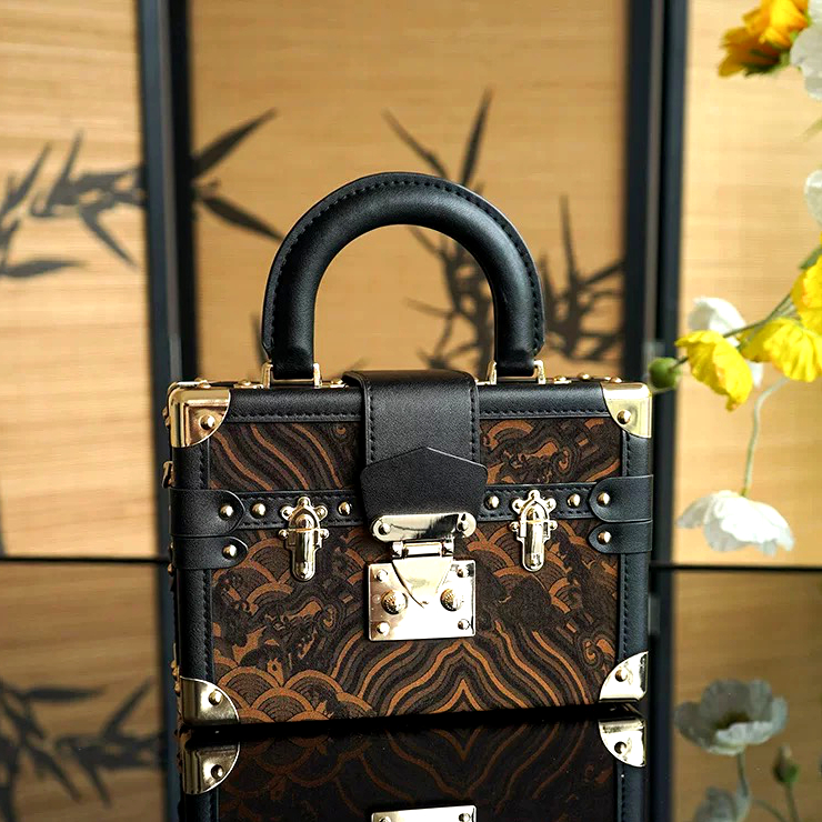 Song Brocade Mini Luxury Handheld Trunk - Black