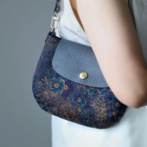 Gambiered Guangdong Gauze Cowhide Leather Handbag 2#