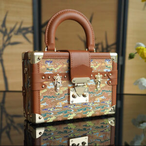 Song Brocade Mini Luxury Handheld Trunk - Brown