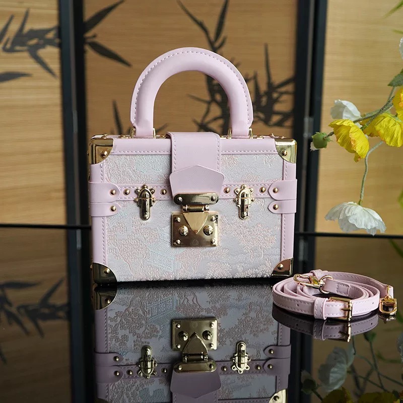 Song Brocade Mini Luxury Handheld Trunk - Pink