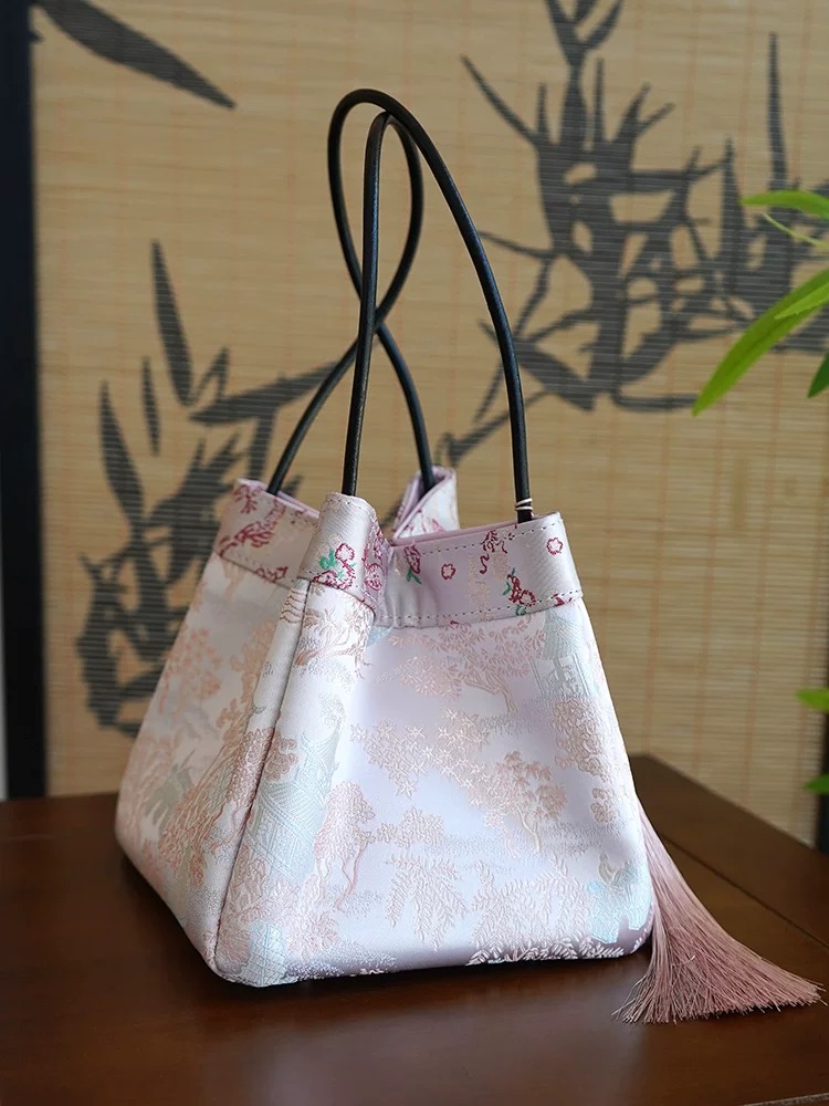 Song Brocade Lacquer Pearl Mini Square Bag - Image 2