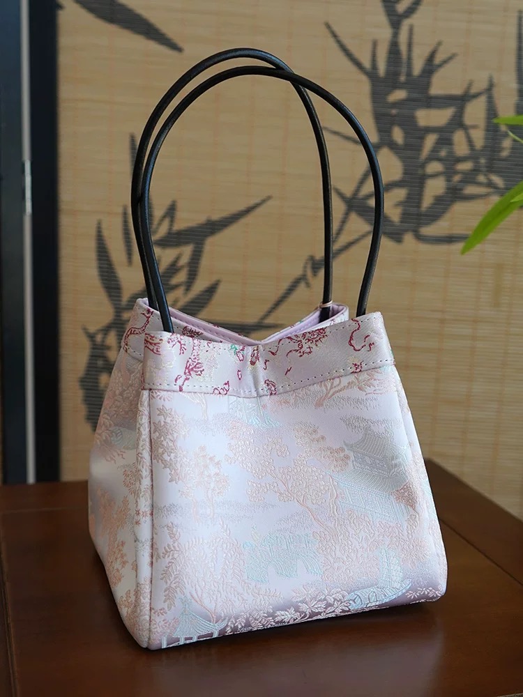 Song Brocade Lacquer Pearl Mini Square Bag - Image 3