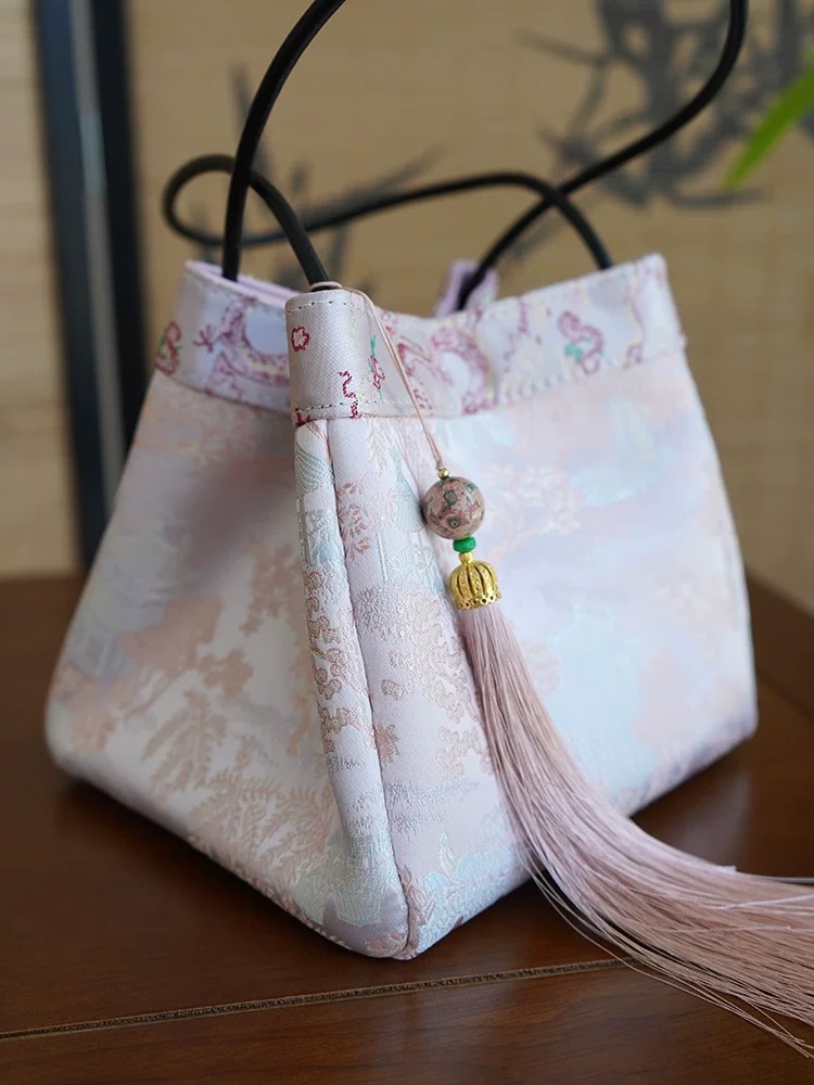 Song Brocade Lacquer Pearl Mini Square Bag - Image 4