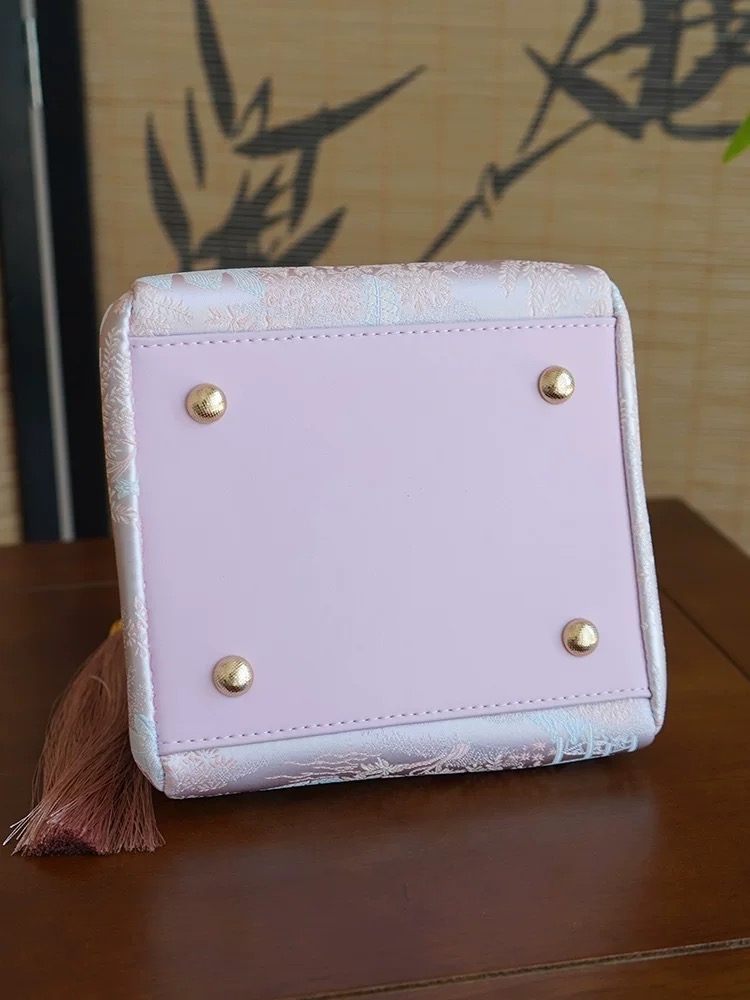 Song Brocade Lacquer Pearl Mini Square Bag - Image 5