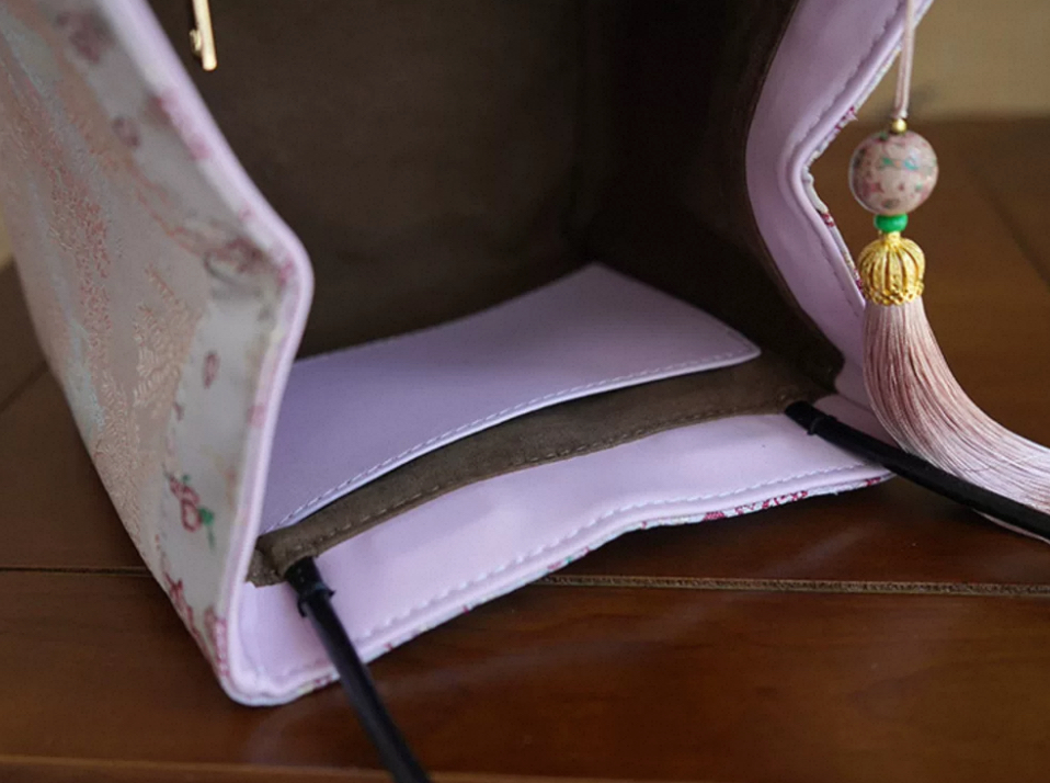 Song Brocade Lacquer Pearl Mini Square Bag - Image 7
