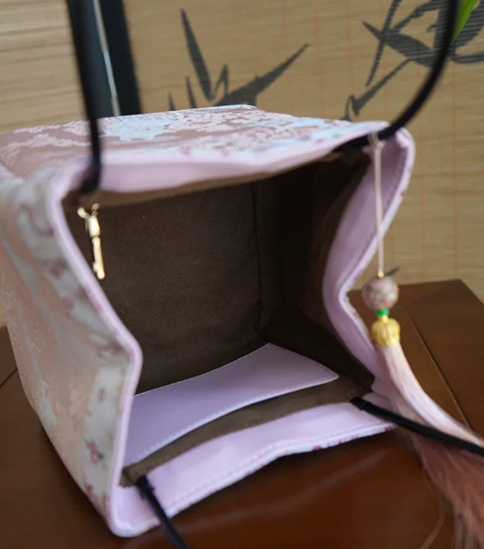 Song Brocade Lacquer Pearl Mini Square Bag - Image 8