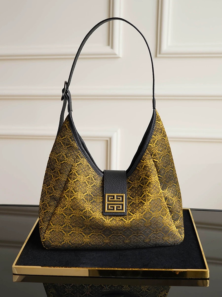 Song Brocade Shoulder Bag with Ding Sheng Pattern