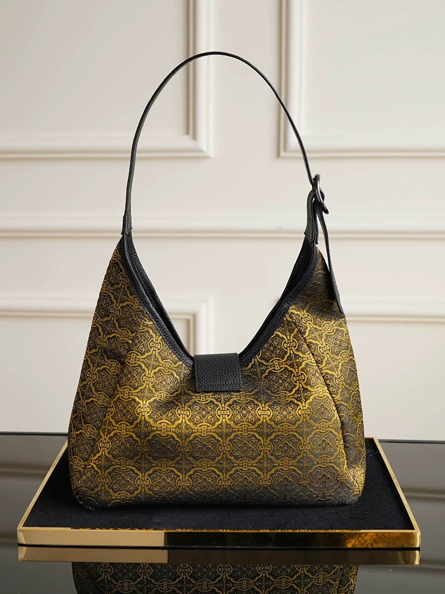 Song Brocade Shoulder Bag with Ding Sheng Pattern - Image 2