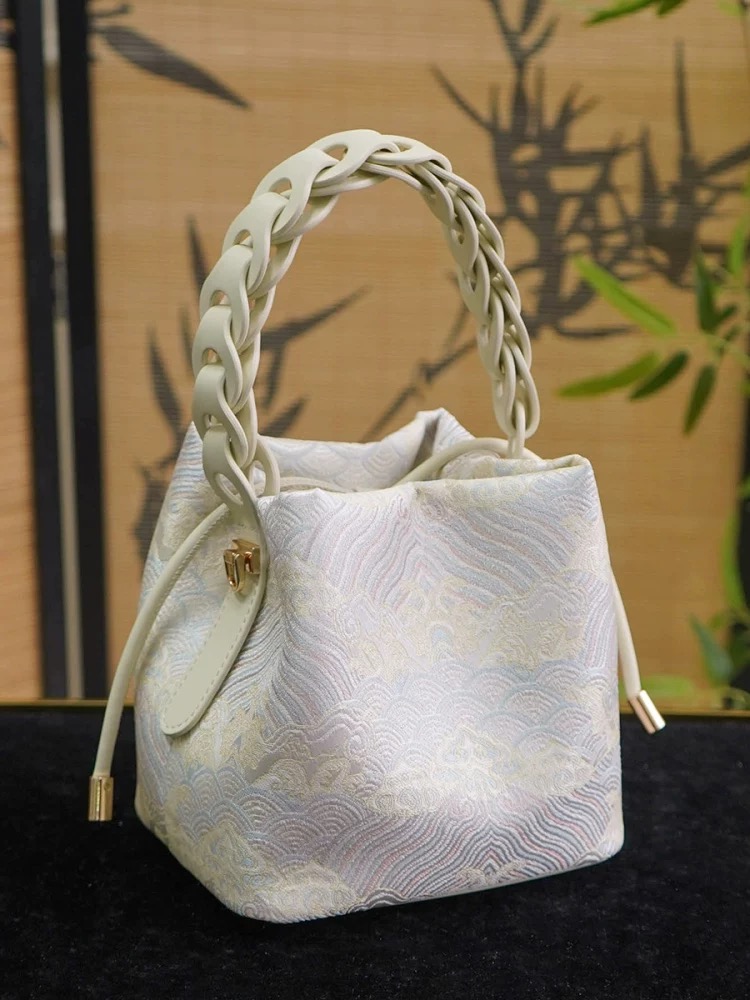 Yun Brocade Drawstring Handbag
